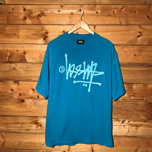 Stüssy Upside Down Script Spellout t shirt