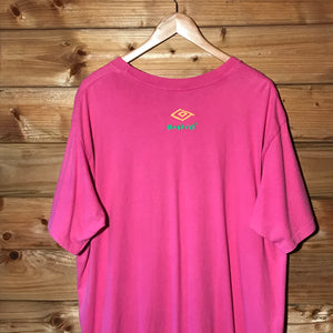 90s Umbro Sand Soccer Drawn Centre Spellout t shirt
