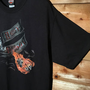 2008 Harley Davidson Dice Roll Centre Spellout t shirt