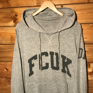 French Connection FCUK Spellout hooded long sleeve t shirt