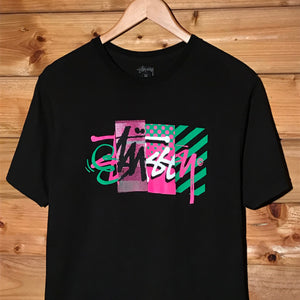 Stüssy Neon Mixed Script Spellout t shirt