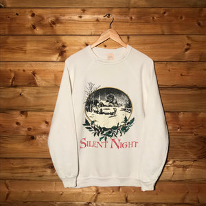 90s Silent Night Spellout Christmas sweatshirt