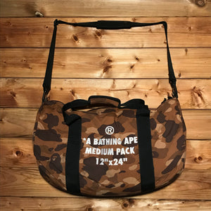 Bape, A Bathing Ape Brown Camo Medium Pack duffle bag