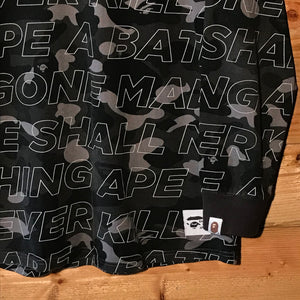 Bape, A Bathing Ape Text Colour Black Camo long sleeve t shirt