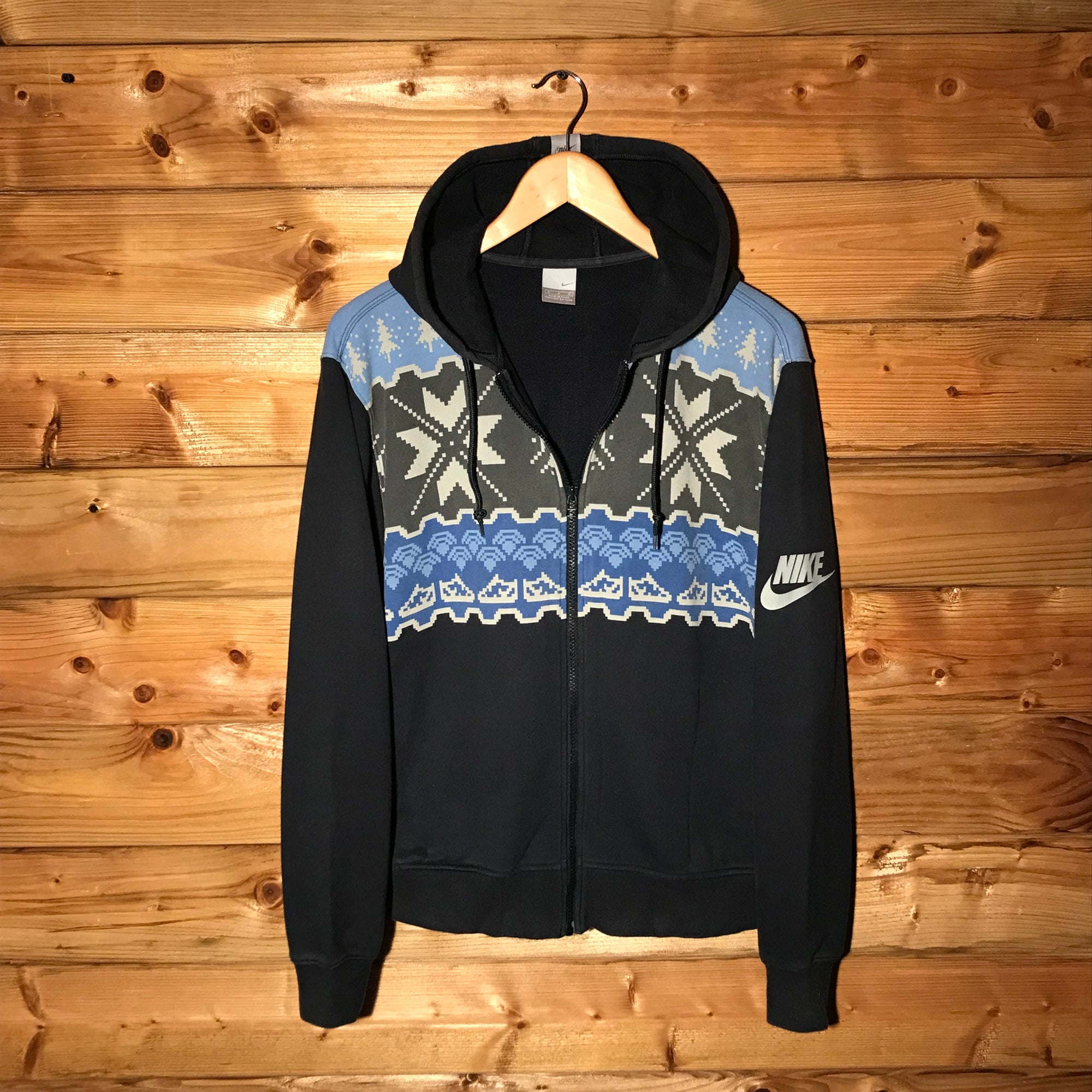 2005 Nike Christmas Pattern zip up hoodie