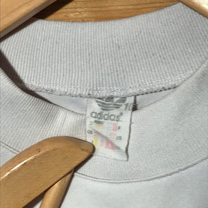 80s Adidas Trefoil Spellout Striped t shirt