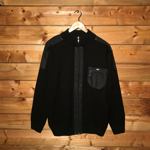 Lacoste Silver Hybrid zip up knit sweatshirt