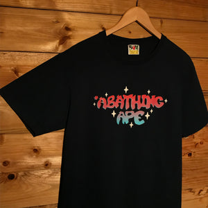 Bape, A Bathing Ape Centre Sparkle Gradient Spellout t shirt