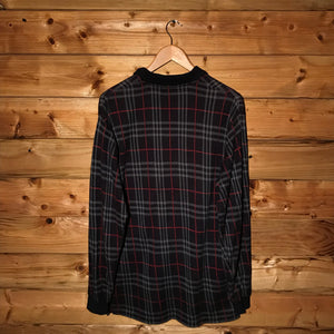 90s Burberry Nova Check Pattern long sleeve polo t shirt