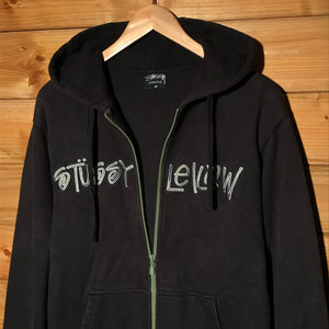 2006 Stüssy x Leilow Centre Spellout Floral zip up hoodie