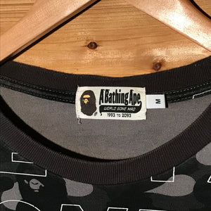 Bape, A Bathing Ape Text Colour Black Camo long sleeve t shirt