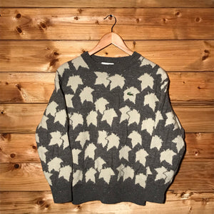 90s Lacoste Falling Leaves AOP knit sweatshirt