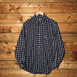 90s Burberry Nova Check Pattern long sleeve button up shirt