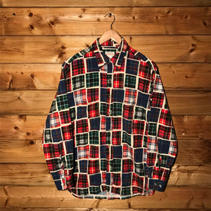 Beams Plaid Tartan Squared button up overshirt