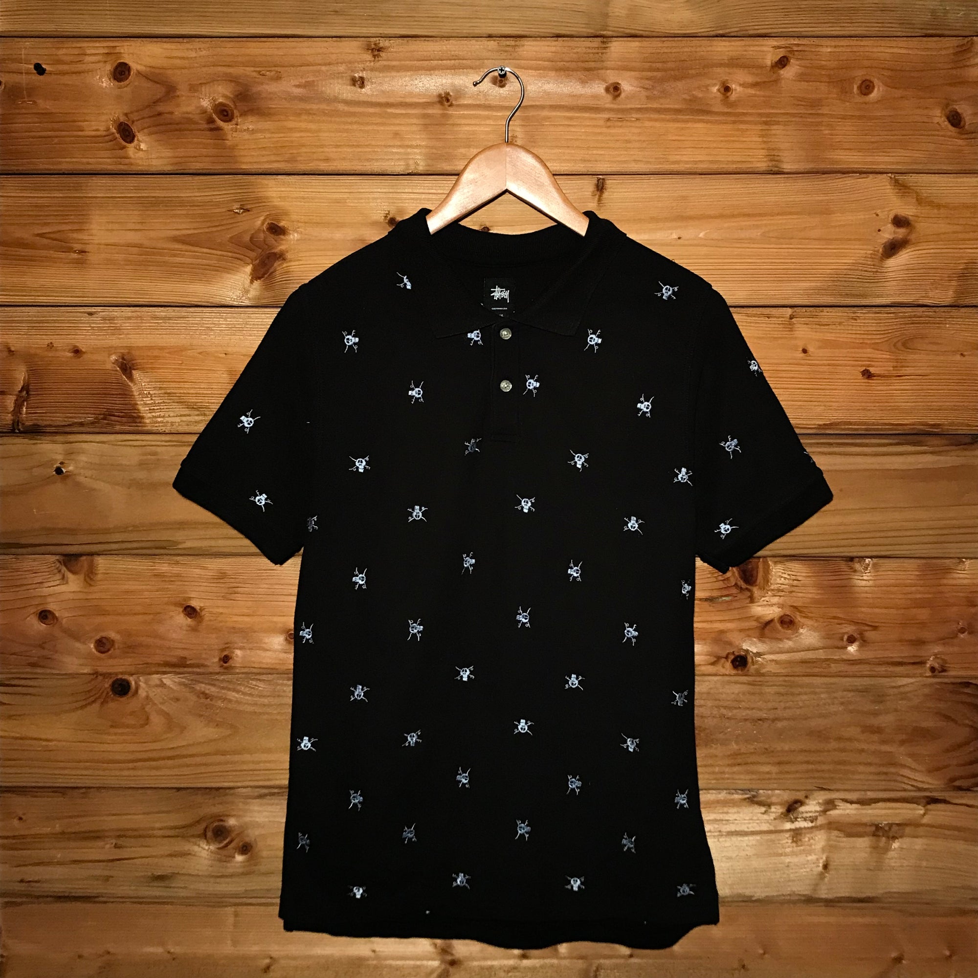 Stüssy Surf Skate Skull AOP polo t shirt