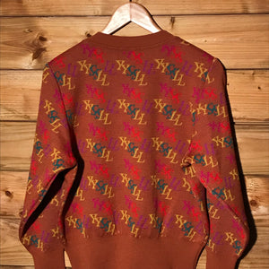 90s Yves Saint Laurent Monogram Spellout knit sweatshirt