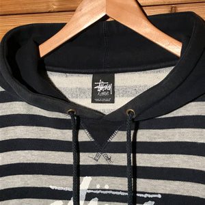 Stüssy Script and Link Striped hoodie