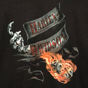 2008 Harley Davidson Dice Roll Centre Spellout t shirt