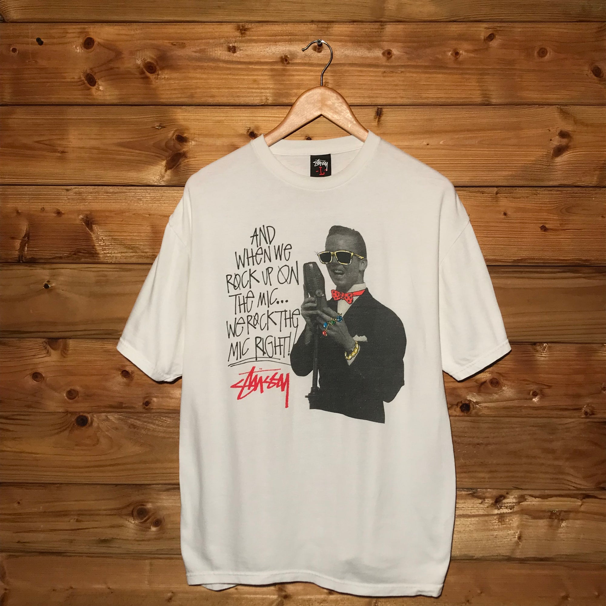 Stüssy Rock Up On The Mic Right t shirt