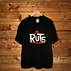 90s The Ruts Centre Spellout Triangle Logo Band t shirt