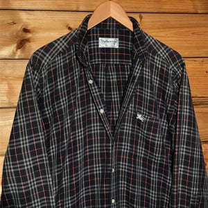 90s Burberry Nova Check Pattern long sleeve button up shirt