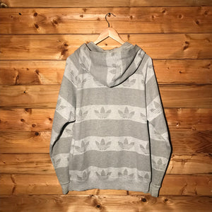 Adidas Trefoil Repeat Striped zip up hoodie