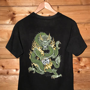 90s Stüssy Dragon Link Logo Script Spellout t shirt
