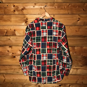 Beams Plaid Tartan Squared button up overshirt
