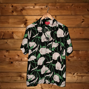 2018 Supreme Lily Flower AOP short sleeve button up rayon shirt