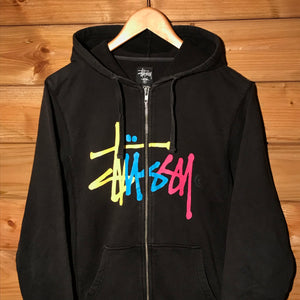 Stüssy Multi Centre Script Spellout zip up hoodie