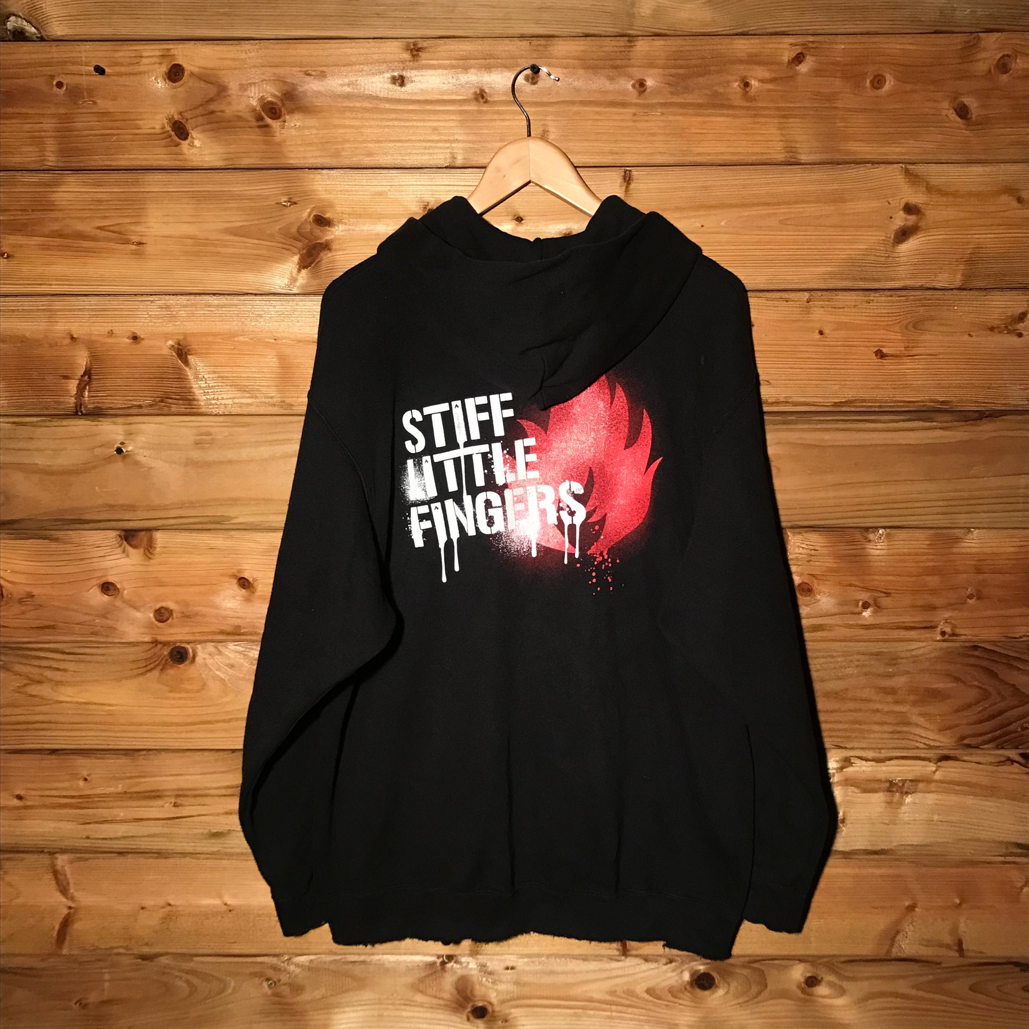 Stiff Little Fingers Graffiti Spellout zip up hoodie