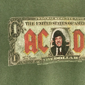 2007 AC/DC Money Talks One Dollar Bill t shirt