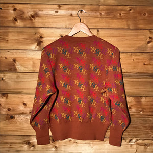 90s Yves Saint Laurent Monogram Spellout knit sweatshirt