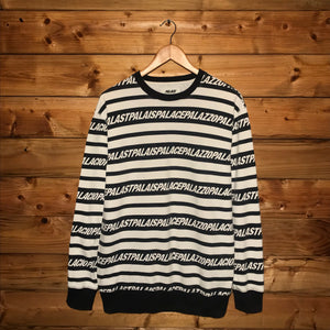 2017 Palace Multi Lingual Repeat Spellout Striped sweatshirt