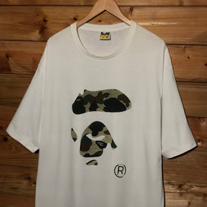 Bape, A Bathing Ape 3M Green Camo Face t shirt
