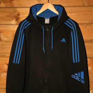 Adidas Half Striped Spellout zip up hoodie