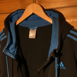 Adidas Half Striped Spellout zip up hoodie