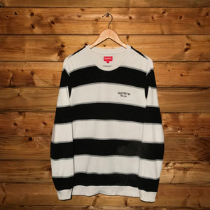 2016 Supreme Striped Twill long sleeve t shirt
