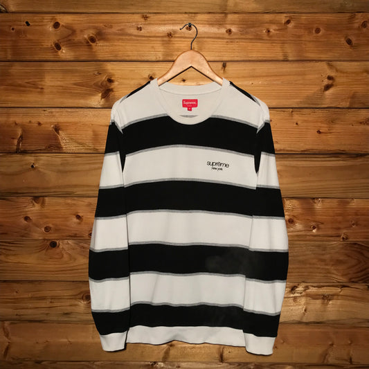 2016 Supreme Striped Twill long sleeve t shirt