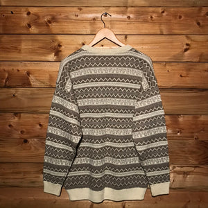 90s Burberry Golf Landscape Design Centre Spellout knit sweatshirt