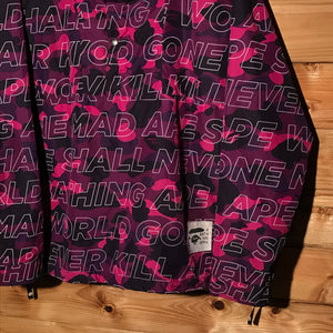 Bape, A Bathing Ape Text Colour Purple Camo anorak jacket