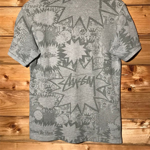 Stüssy Tonal Speech Bubbles AOP polo t shirt