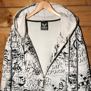 Avirex Vandal Comic Spellouts AOP zip up hoodie