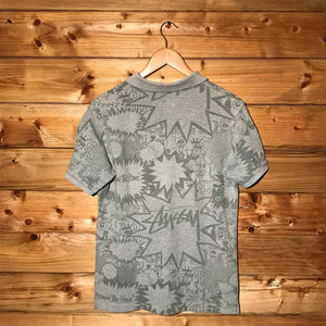 Stüssy Tonal Speech Bubbles AOP polo t shirt
