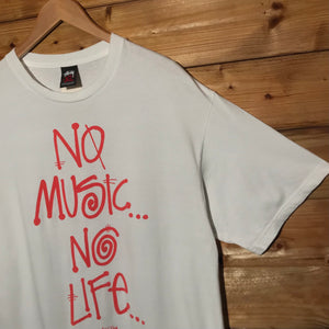 2010 Stüssy x Tower Records 30th Anniversary No Music No Life t shirt