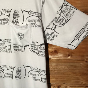 Stüssy Speech Bubbles Striped Pocket t shirt