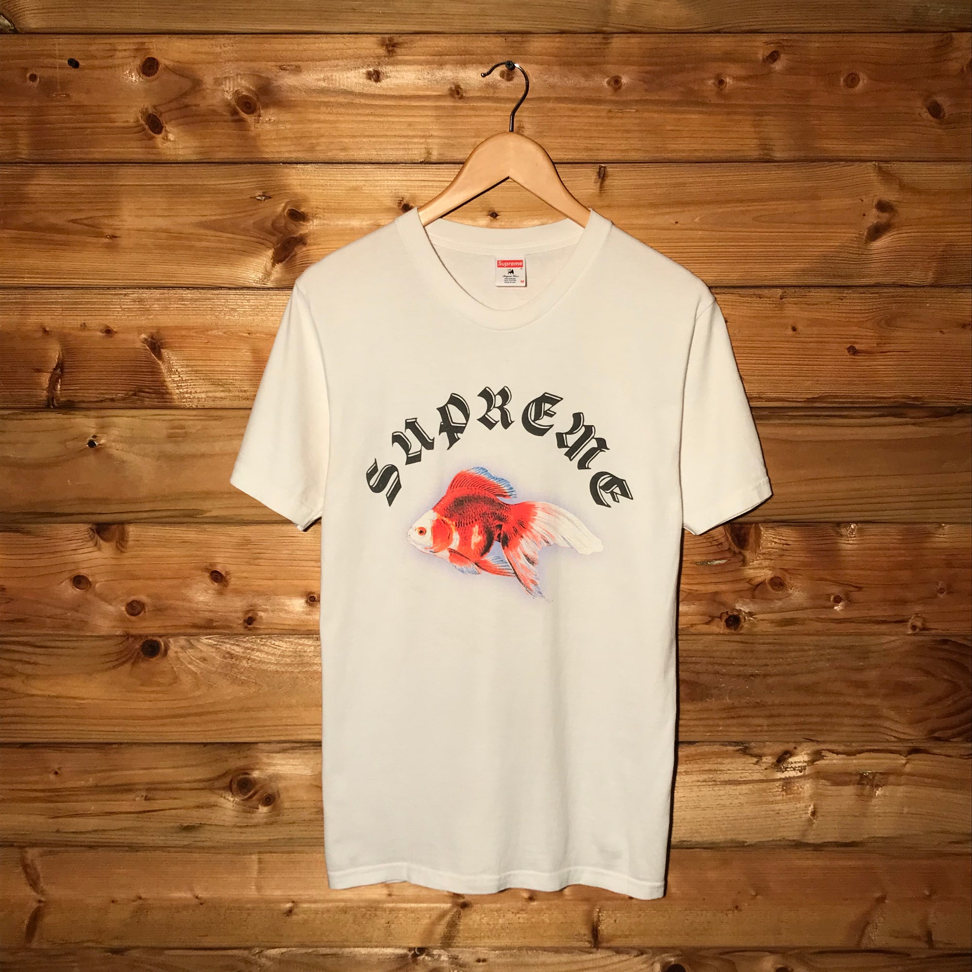 Supreme x Sasquatchfabrix Goldfish Arc Spellout t shirt