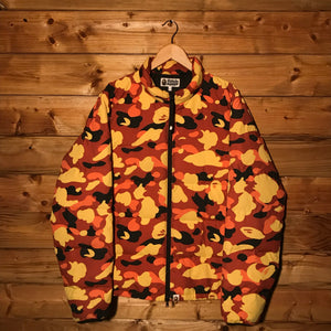 Bape, A Bathing Ape Orange Camo puffer jacket
