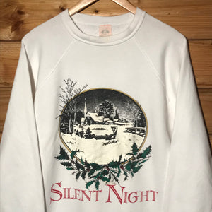 90s Silent Night Spellout Christmas sweatshirt