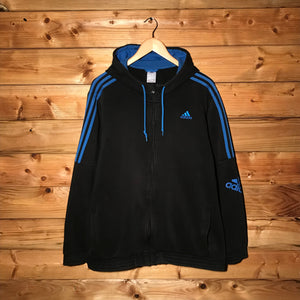 Adidas Half Striped Spellout zip up hoodie